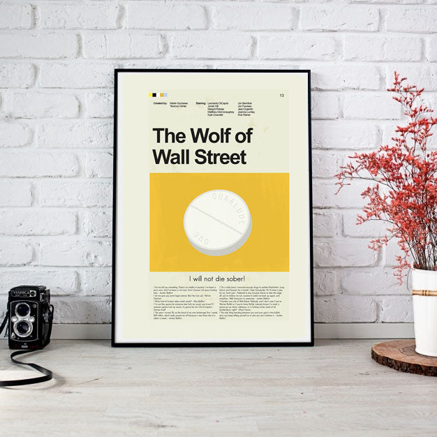 The Wolf of Wall Street Inspired Mid-Century Modern Print | 12"x18" or 18"x24" Print only
