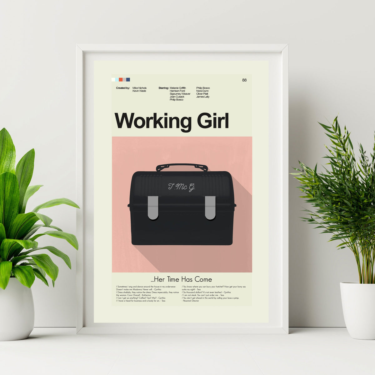 Working Girl - Monogrammed Lunchbox | 12"x18" or 18"x24" Print only