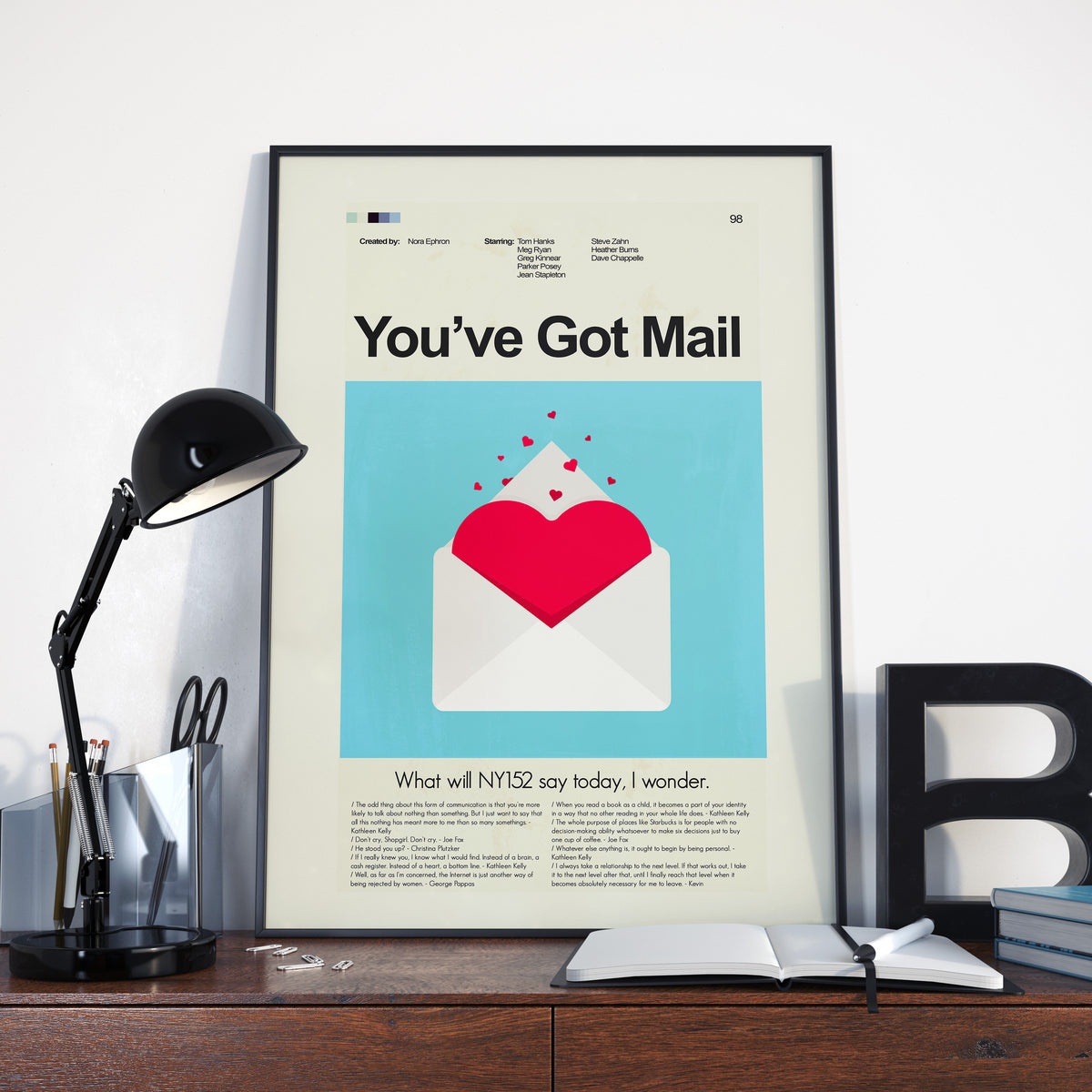 You've Got Mail Inspired Mid-Century Modern Print | 12"x18" or 18"x24" Print only