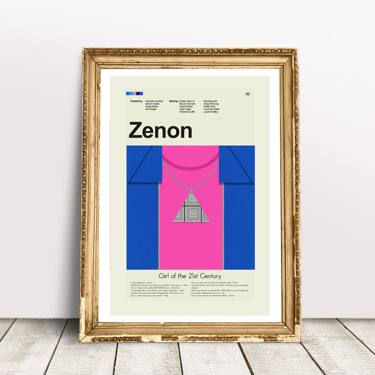 Zenon: Girl of the 21st Century Inspired Mid-Century Modern Print | 12"x18" or 18"x24" Print only